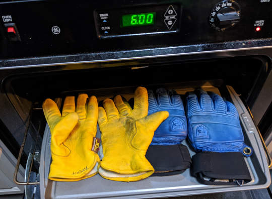 Gloves heading into the oven
